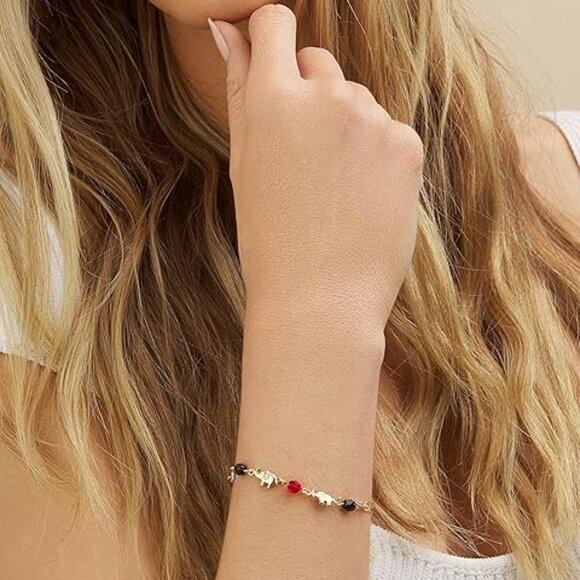 Neiman Marcus 18K Gold Plated Beaded Elephant Bracelet - Picture 4 of 5